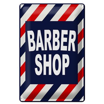 Cartel de chapa que dice 20x30cm Barbershop peluquero