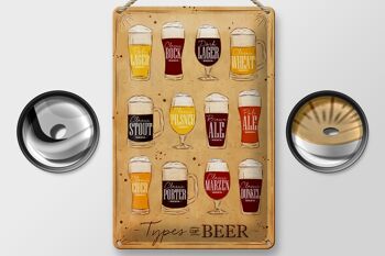 Panneau en étain indiquant 20x30cm Types de bière Variétés de bière 2