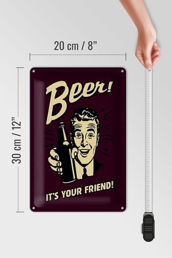 Panneau en étain disant 20x30cm Bière, c'est ta bière amie 4