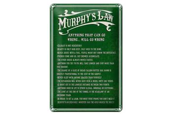 Panneau en étain indiquant la loi de Murphy, 20x30cm, tout ce qui peut 1