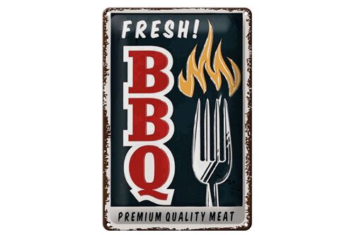 Blechschild Spruch 20x30cm fresh BBQ Grill Premium Quality