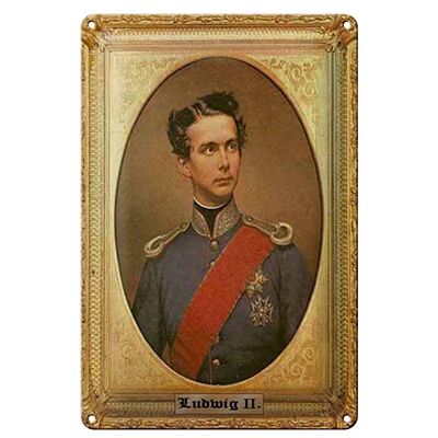 Tin sign portrait 20x30cm Ludwig II King of Bavaria