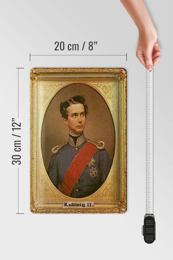 Plaque en tôle portrait 20x30cm Louis II roi de Bavière 4