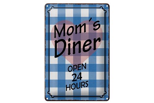 Blechschild Spruch 20x30cm Mom´s Diner open 24 hours Herz
