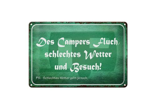 Blechschild Spruch 30x20cm campers Fluch schlechtes Wetter