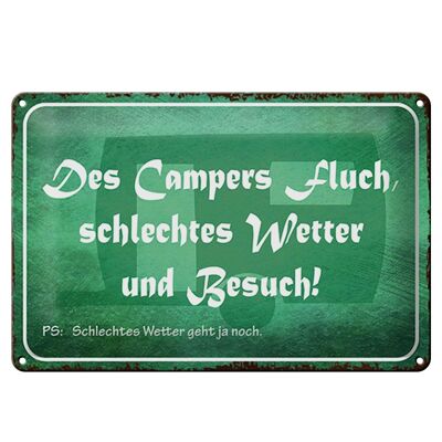 Metal sign saying 30x20cm campers curse bad weather