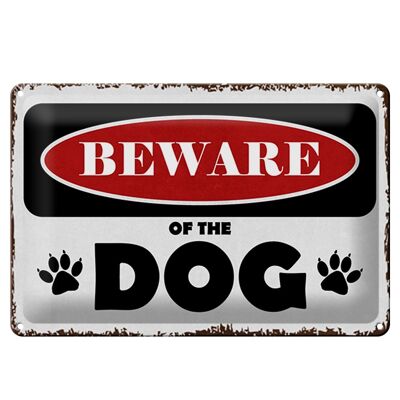 Blechschild Spruch 30x20cm beware of the dog Vorsicht Hund