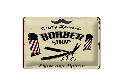 Blechschild Spruch 20x30cm Barbershop shave and haircut