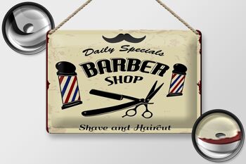 Panneau en étain disant 20x30cm rasage et coupe de cheveux Barbershop 2