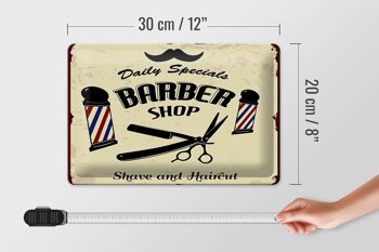 Panneau en étain disant 20x30cm rasage et coupe de cheveux Barbershop 4