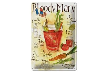 Plaque en tôle recette 20x30cm Bloody Mary Vodka Limao tomate 1
