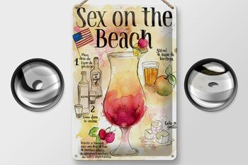 Plaque en tôle recette 20x30cm Sex on the Beach Licor Vodka 2