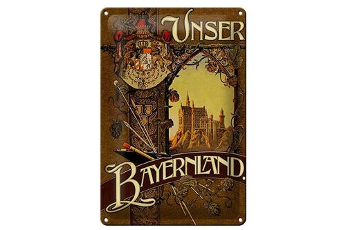 Blechschild Bayern 20x30cm Schloss Neuschwanstein Schwangau