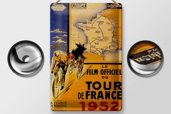 Plaque en tôle disant 20x30cm le film vélo Tour France 1952 2
