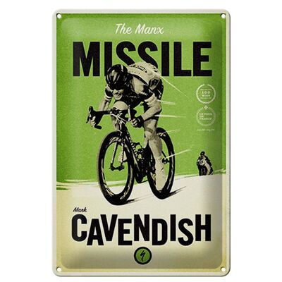 Blechschild Fahrrad 20x30cm the Manx missile Mark Cavendish