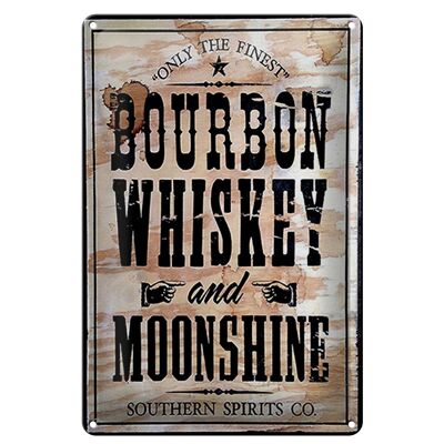 Tin sign 20x30cm Bourbon Whiskey only thr finest