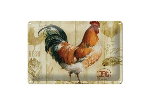 Blechschild Spruch 30x20cm Huhn Hühner Eggs frische Eier