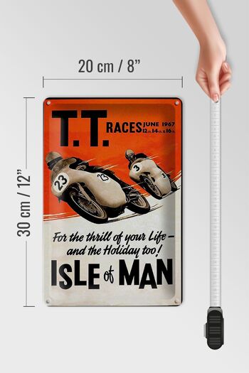 Panneau en étain indiquant 20x30cm Motorcycle TT Races Isle of Man 4