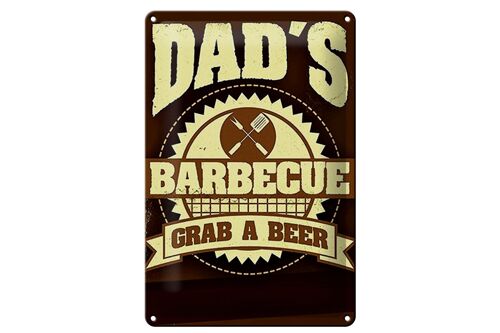 Blechschild Spruch 20x30cm Dad´s barbecue grab a beer