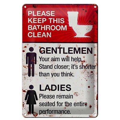 Blechschild Spruch 20x30cm Gentlemen Ladies WC Toilette