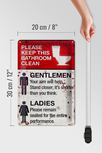 Panneau en étain disant 20x30cm toilettes messieurs dames WC 4