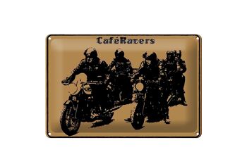 Panneau en étain disant 30x20cm moto Caqfe Racers moto 1