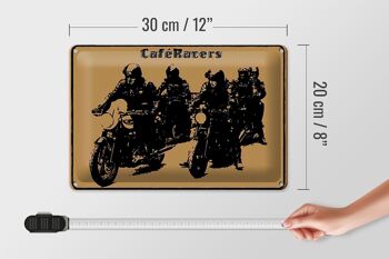 Panneau en étain disant 30x20cm moto Caqfe Racers moto 4