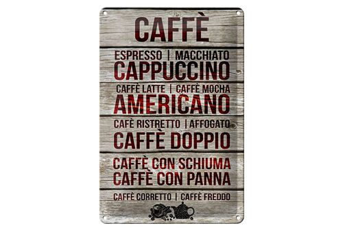 Blechschild Caffee 20x30cm Caffe espresso capuccino latte