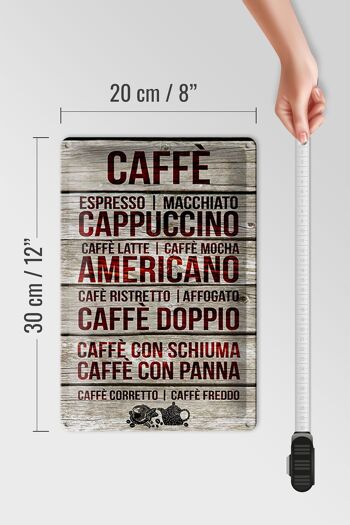 Plaque en tôle Caffee 20x30cm Caffe espresso capuccino latte 4