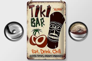 Panneau en étain disant 20x30cm TIKI Bar Aloha eat drink chill 2