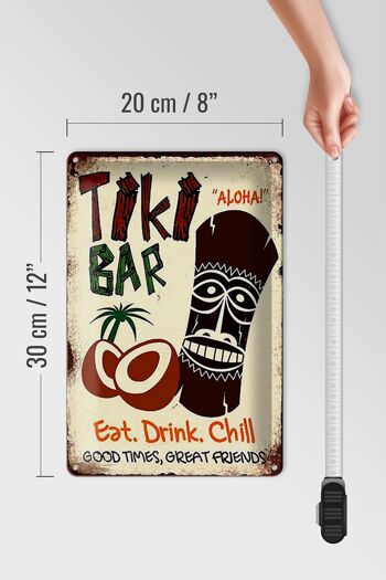 Panneau en étain disant 20x30cm TIKI Bar Aloha eat drink chill 4