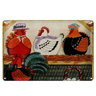 Tin sign saying 30x20cm chicken chickens eggs eggs