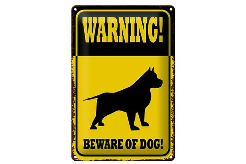 Blechschild Spruch 20x30cm Hund Warning beware of dog