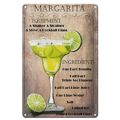 Metal sign 20x30cm Margarita Equipment beige decoration