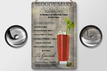 Plaque en tôle 20x30cm ingrédient cocktail bloody mary 2