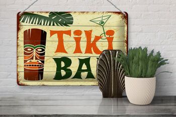 Plaque en tôle disant 30x20cm TIKI Bar Cocktail 3