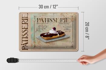 Plaque en tôle indiquant Gâteau éclair de Pâtisserie Paris 30x20cm 4