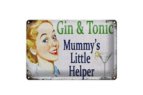 Blechschild Spruch 30x20cm Gin Tonic Mummy´s little helper