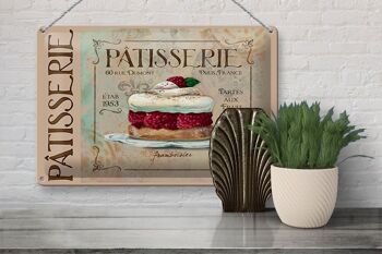 Plaque en tôle disant 30x20cm Pâtisserie Paris Tartes Cake 3