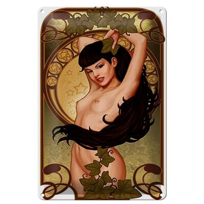 Cartel de chapa pin up 20x30cm mujer sexy chica ivy piercing