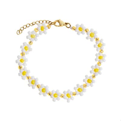 Fia - Bracelet d'été en perles de fleurs de marguerite