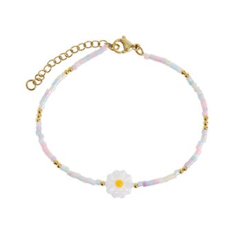 Tove - Bracelet de perles pastel fleur de marguerite 1