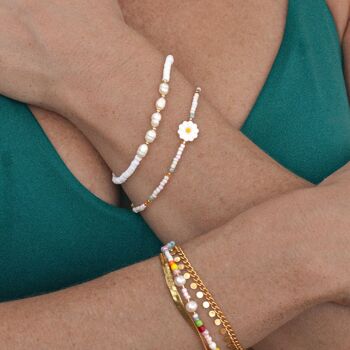 Tove - Bracelet de perles pastel fleur de marguerite 5