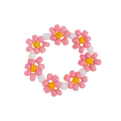 Elsa - Flower Pink Bead Ring