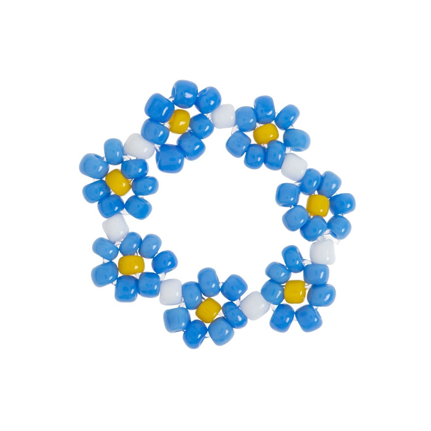 Elsa - Anello con perline blu fiore