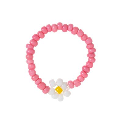 Lisa - Anello con perline floreali rosa