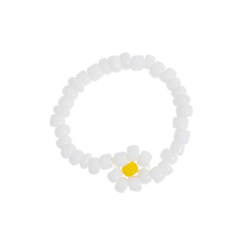 Lisa - Flower White Bead Ring