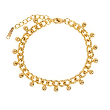 Safran - Bracelet à maillons en perles orientales en acier inoxydable 1