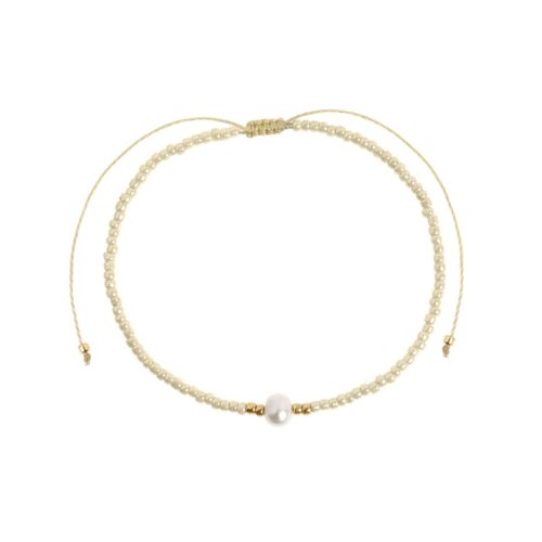 Alba Bead with Pearl Macrame Bracelet