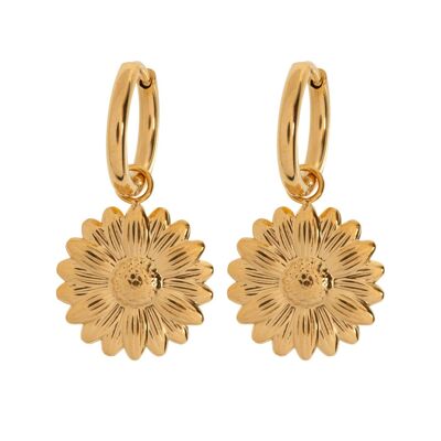 Flora - Sunflower Hoop Earrings Stainless Steel